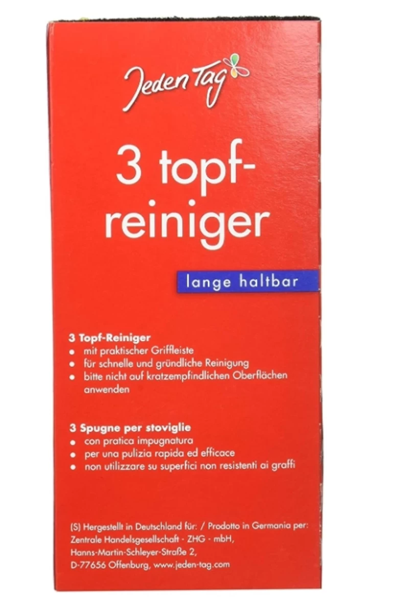 Vienos Dienos Valymo Kempinėlės, 3 Vnt. (vokietijos Produktas).