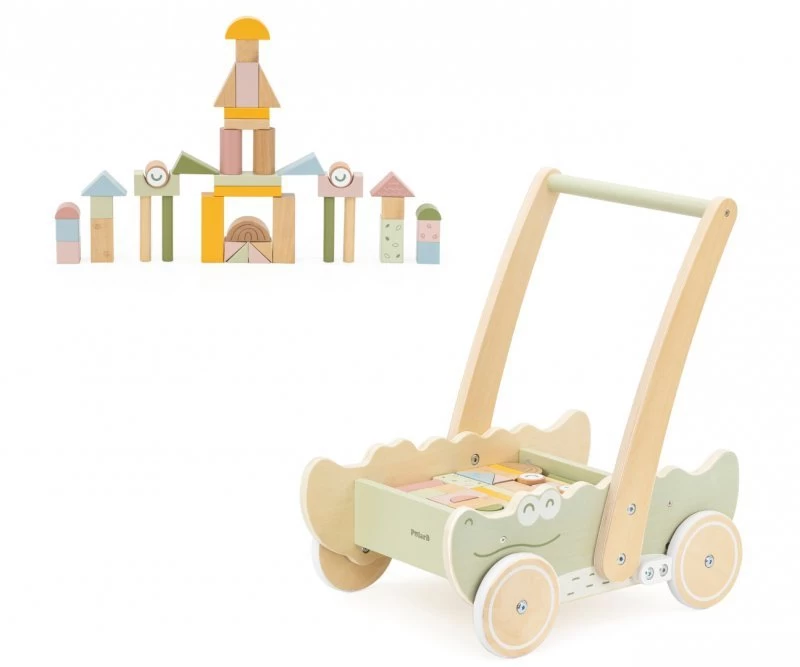 Viga 44278 Polarb Medinis Krokodilo Stūmiklis Su Blokeliais