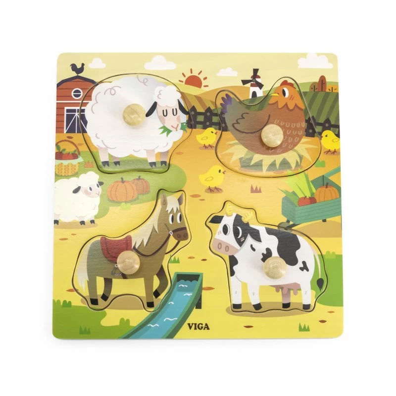 Viga 44592 Dėlionė Su Rankenėlėmis - ūkis