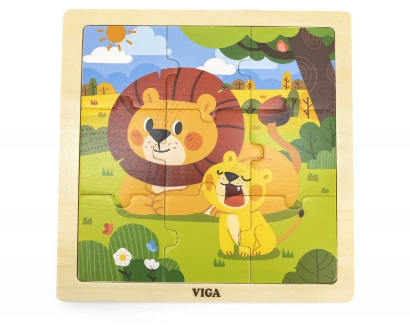 Viga 44627 Dėlionė Ant Kaladėlės Iš 9 Elementų - Liūtas