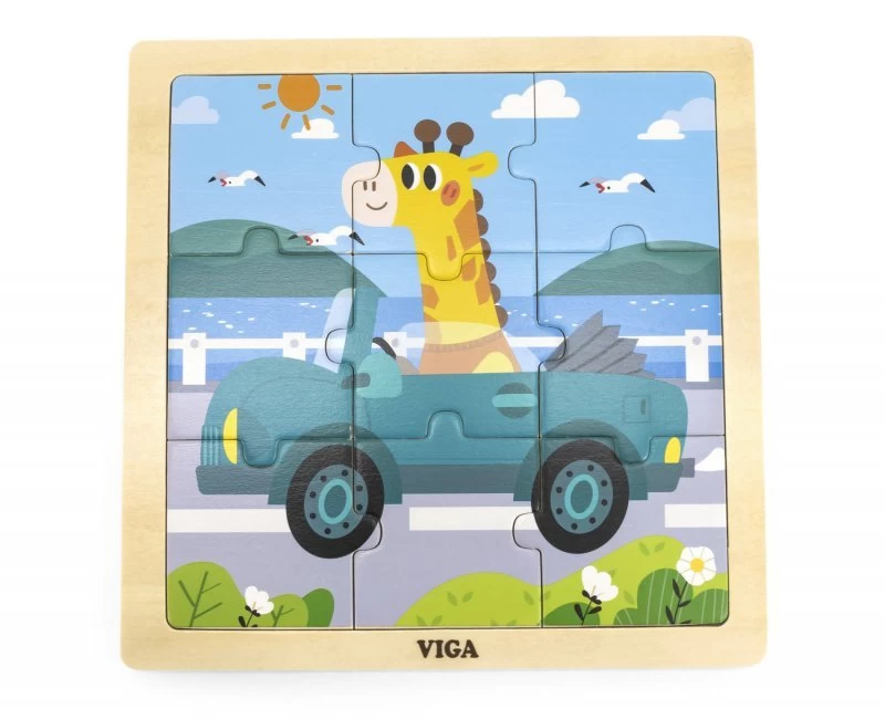 Viga 44629 Dėlionė Ant Kaladėlės Iš 9 Elementų - Automobilis