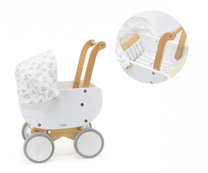 Viga 44719 Polarb Medinis Lėlių Vežimėlis Su Dėže.