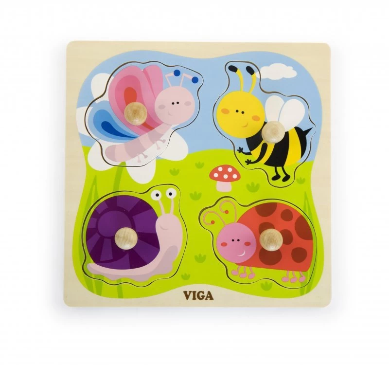 Viga 50131 Dėlionė Ant Kaladėlės - Vabzdžiai