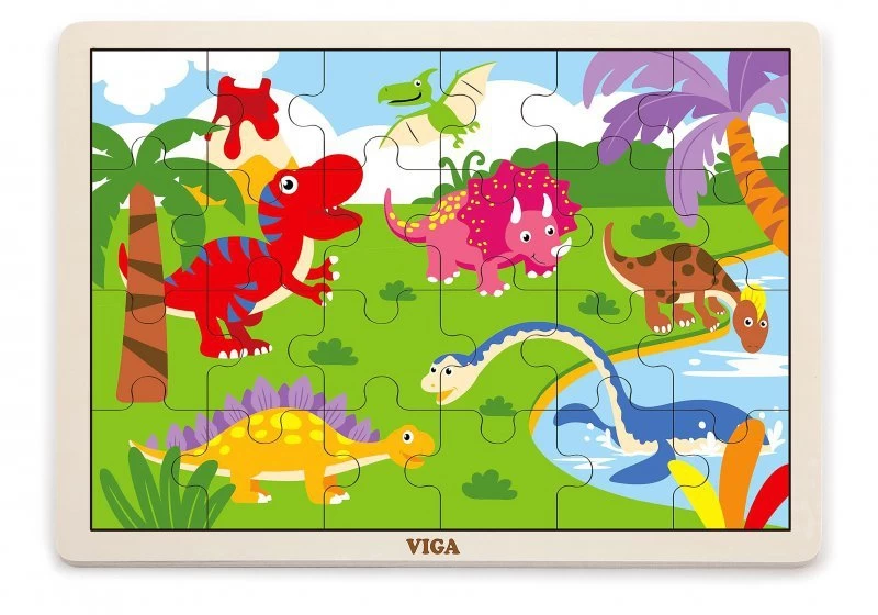 Viga 51460 Dėlionė Ant Kaladėlės 24 Elementai - Dinozaurai