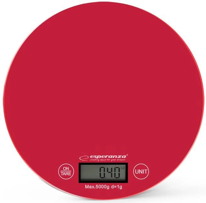 Virtuvinės Svarstyklės Esperanza Eks003r (maks. 5000 G / Raudonos Spalvos ) Virtuvinės Svarstyklės Esperanza Eks003r (maks. 5000 G / Raudonos Spalvos )