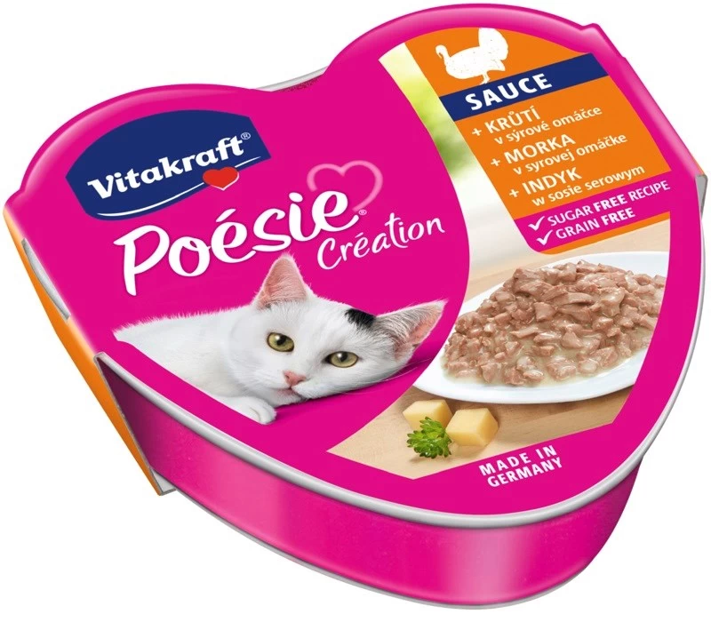 VITAKRAFT POESIE CREATION šlapias kačių maistas, kalakutiena/sūris, 85 g