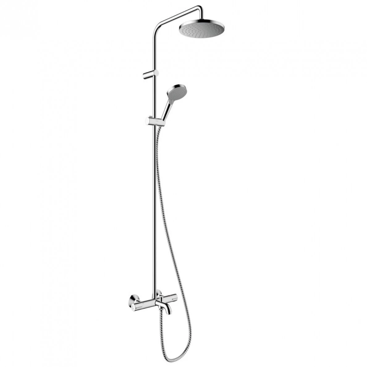 Vonios dušo sistema su termostatu Hansgrohe 200 1jet Vernis Blend, chrome 26274000 Vonios dušo sistema su termostatu Hansgrohe 200 1jet Vernis Blend, chrome 26274000