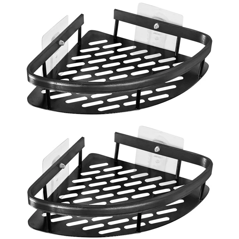 Vonios Kambario Kampinė Lentyna 2 Vnt. - Juoda