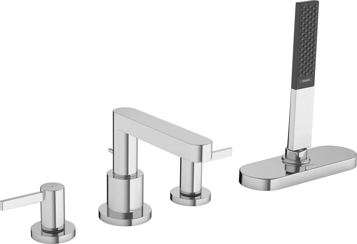 Vonios maišytuvas su rankiniu dušu Hansgrohe Finoris su sBox, chromo, 76444000