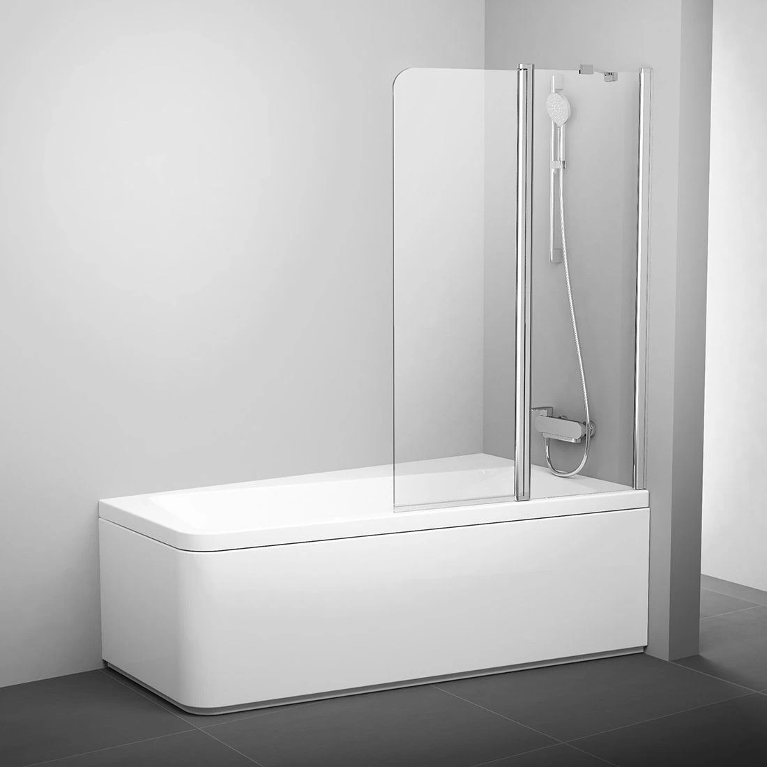 Vonios sienelė Ravak 10CVS2-100 R blizgi+stiklas, Transparent 7QRA0C03Z1