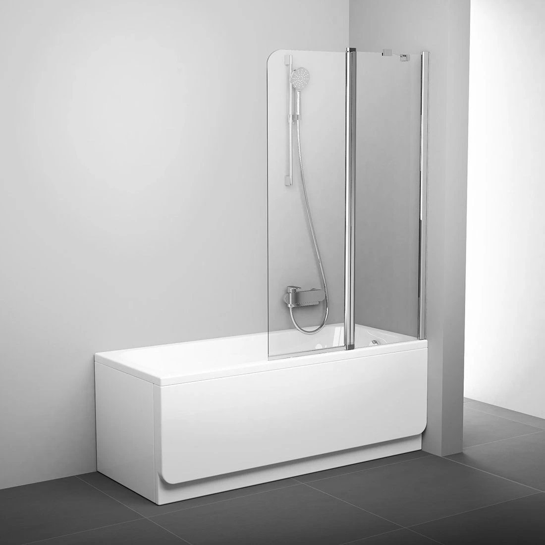 Vonios sienelė Ravak CVS2-100 R blizgus+stiklas Transparent, 7QRA0C00Z1