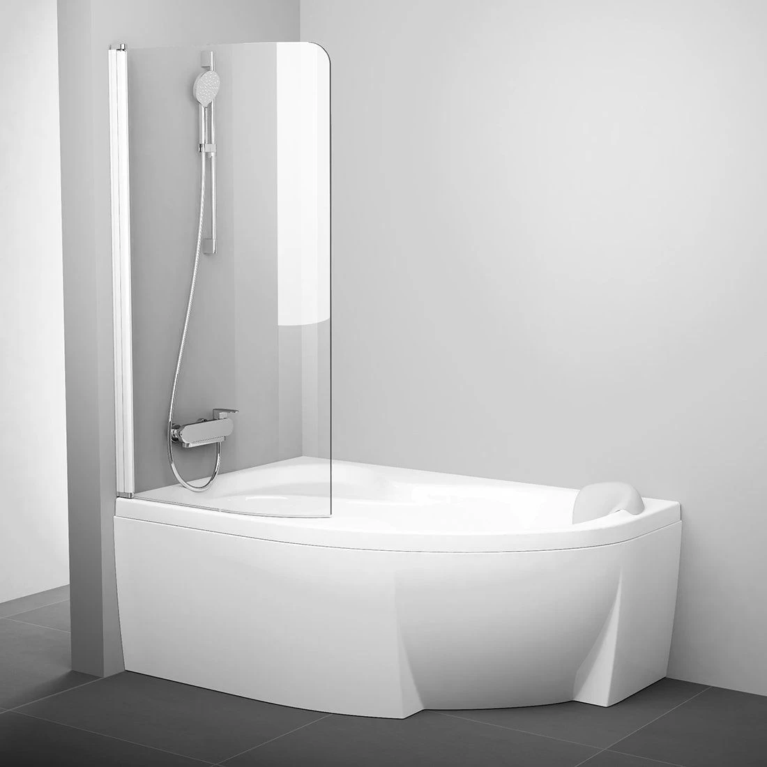 Vonios sienelė Ravak CVSK1 ROSA 140/150 L balta+ stiklas Transparent 7QLM0100Y1