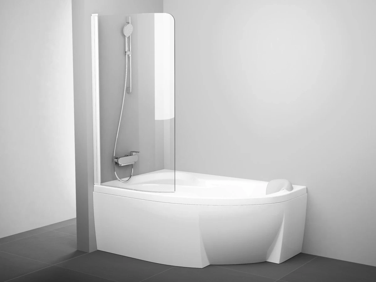 Vonios sienelė Ravak CVSK1 Rosa 160/170 K balta matinė+stiklas Transparent, 7QLS0E00Y1