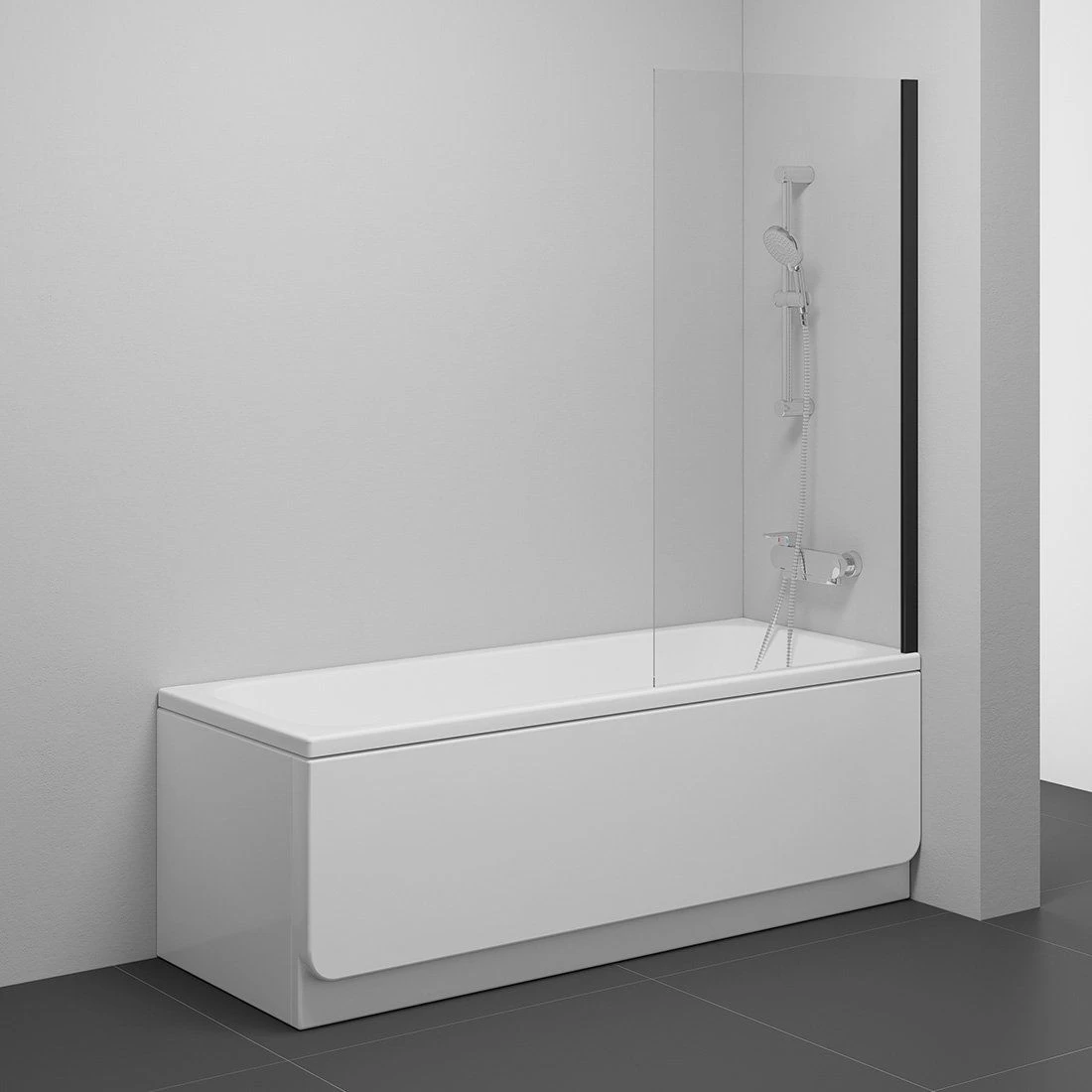 Vonios sienelė Ravak NVS1-80 juoda+stiklas Transparent 7O840300Z1