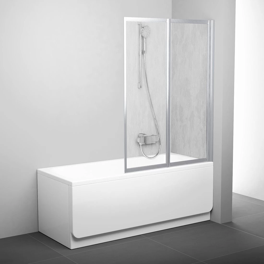 Vonios sienelė RAVAK VS2, 105x140cm satinas ir plastikas Rain Vonios sienelė RAVAK VS2, 105x140cm satinas ir plastikas Rain