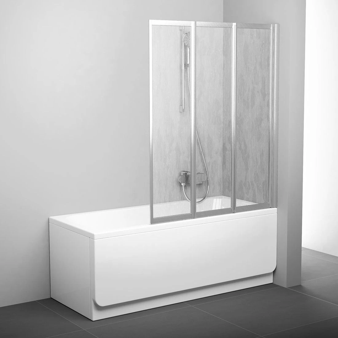 Vonios sienelė Ravak VS3 100 satin + Rain, 795P0U0041