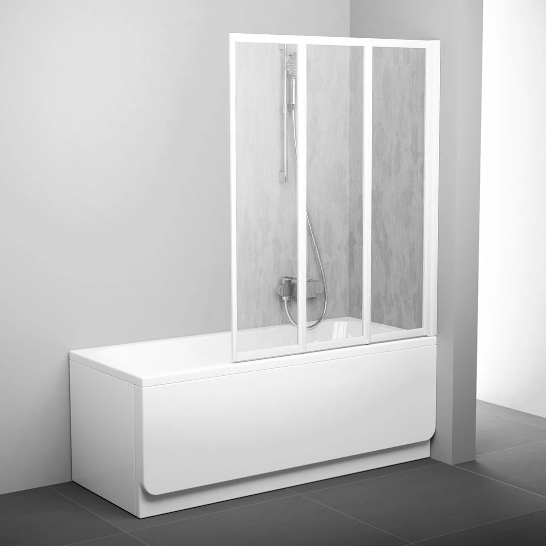 Vonios sienelė RAVAK VS3, 115x140cm balta ir plastikas Rain