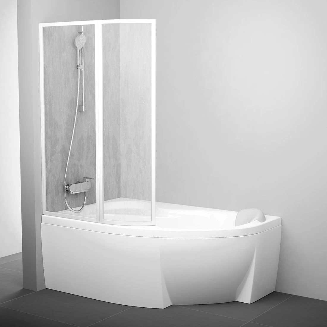 Vonios sienelė VSK2 ROSA 150L baltas+plastikas Rain 76L8010041