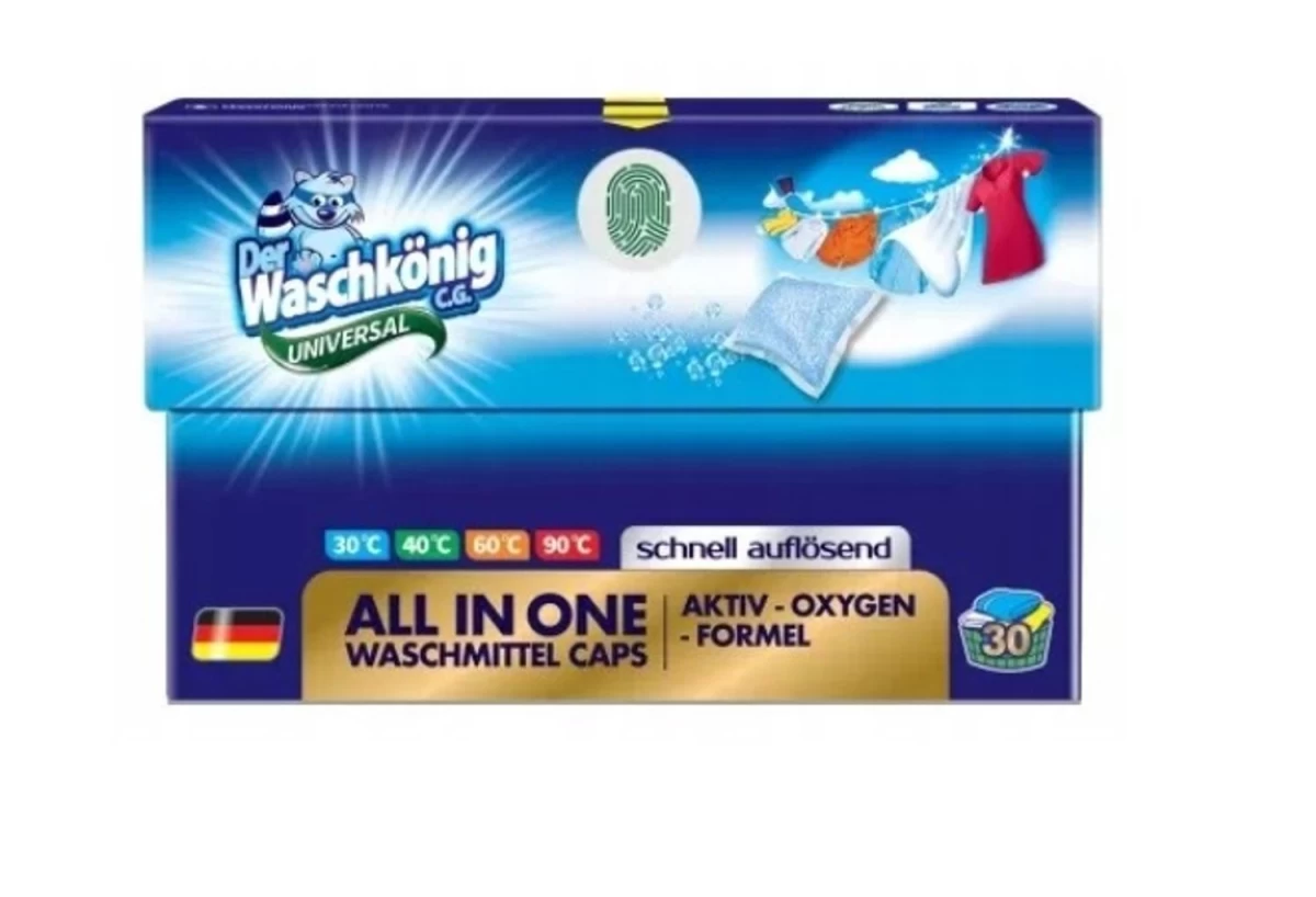 Waschkonig Universal Skalbimo Miltelių Kapsulės, 30 Vnt.