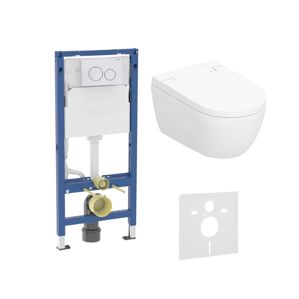 WC komplektas Geberit AquaClean Alba Basic su Duofix Delta 12 cm balta, AQAL12B00111