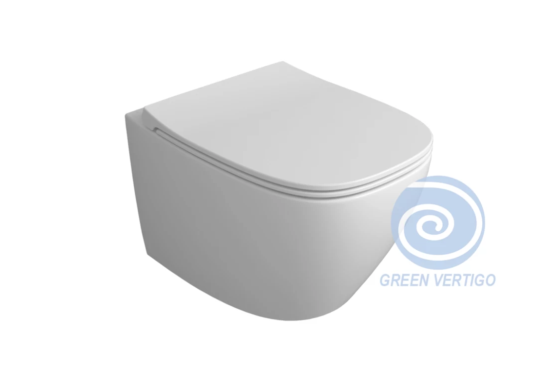 WC komplektas KJU18: pakabinamas WC puodas Juniper su soft close dangčiu