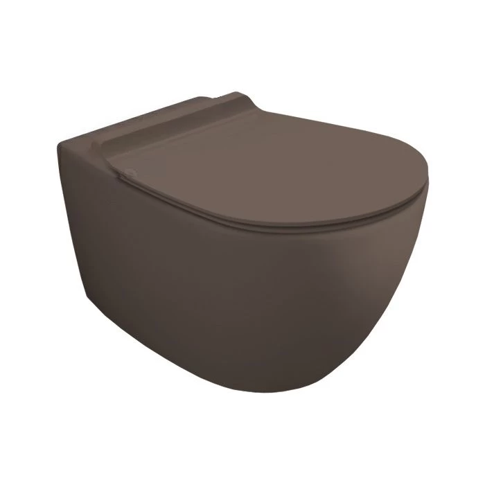 WC puodas pakabinamas VIGNONI Rimless 56*36,5 cm, tvirtinimai VI18/F85 MOKA MATT