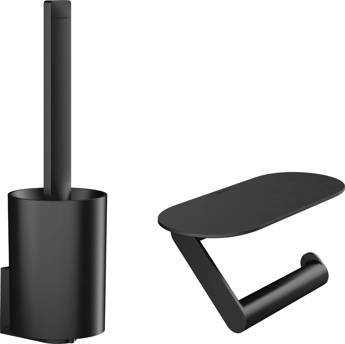 WC šepetys ir popieriaus laikiklis WallStoris juodas matinis 27969670