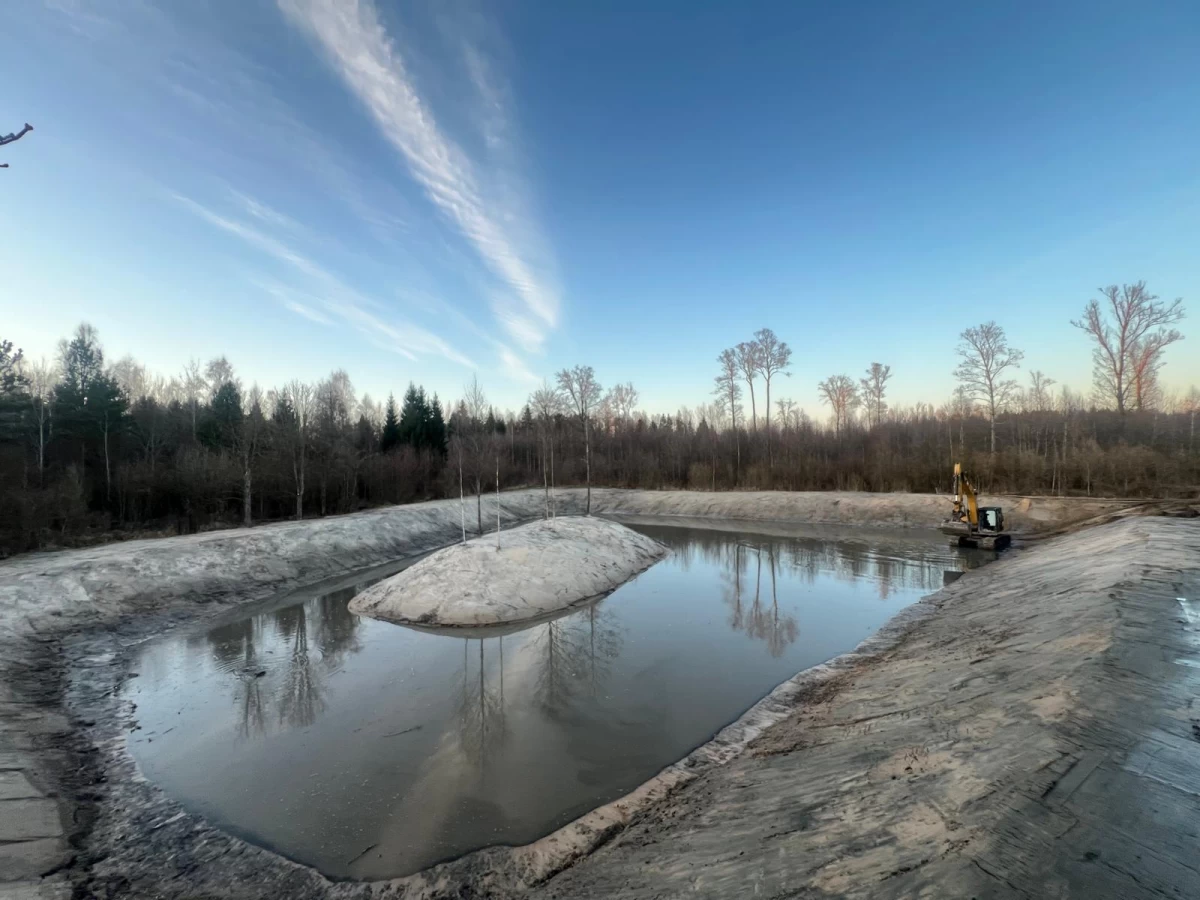 Excavation of the pond