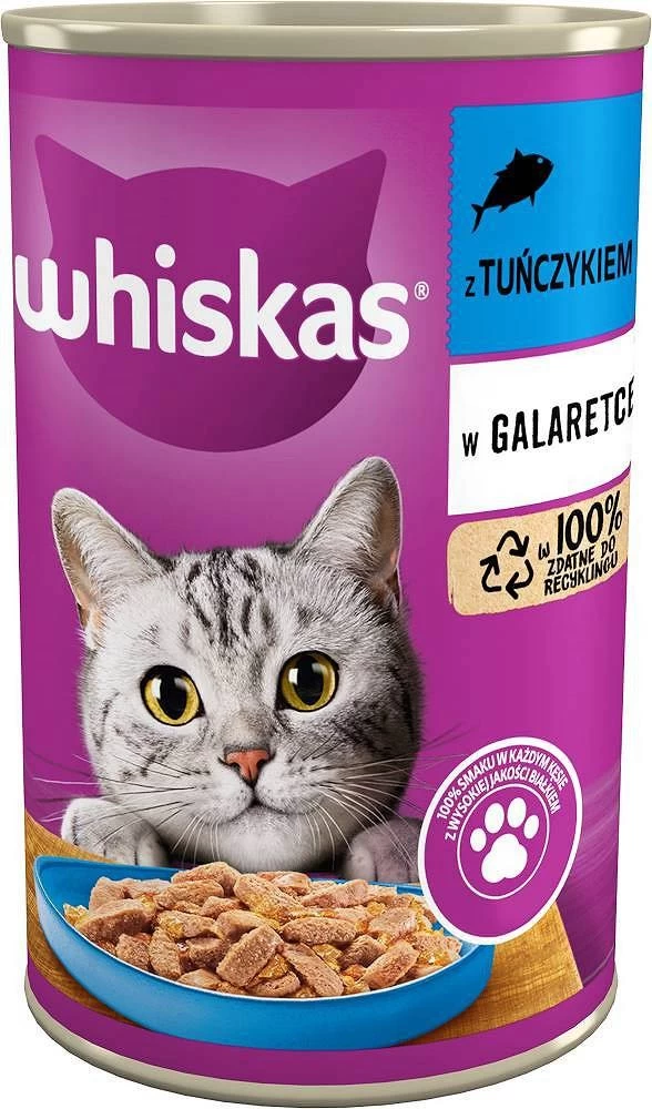 Whiskas 1+ šlapias kačių maistas, jautiena/lašiša/vištiena, 400g