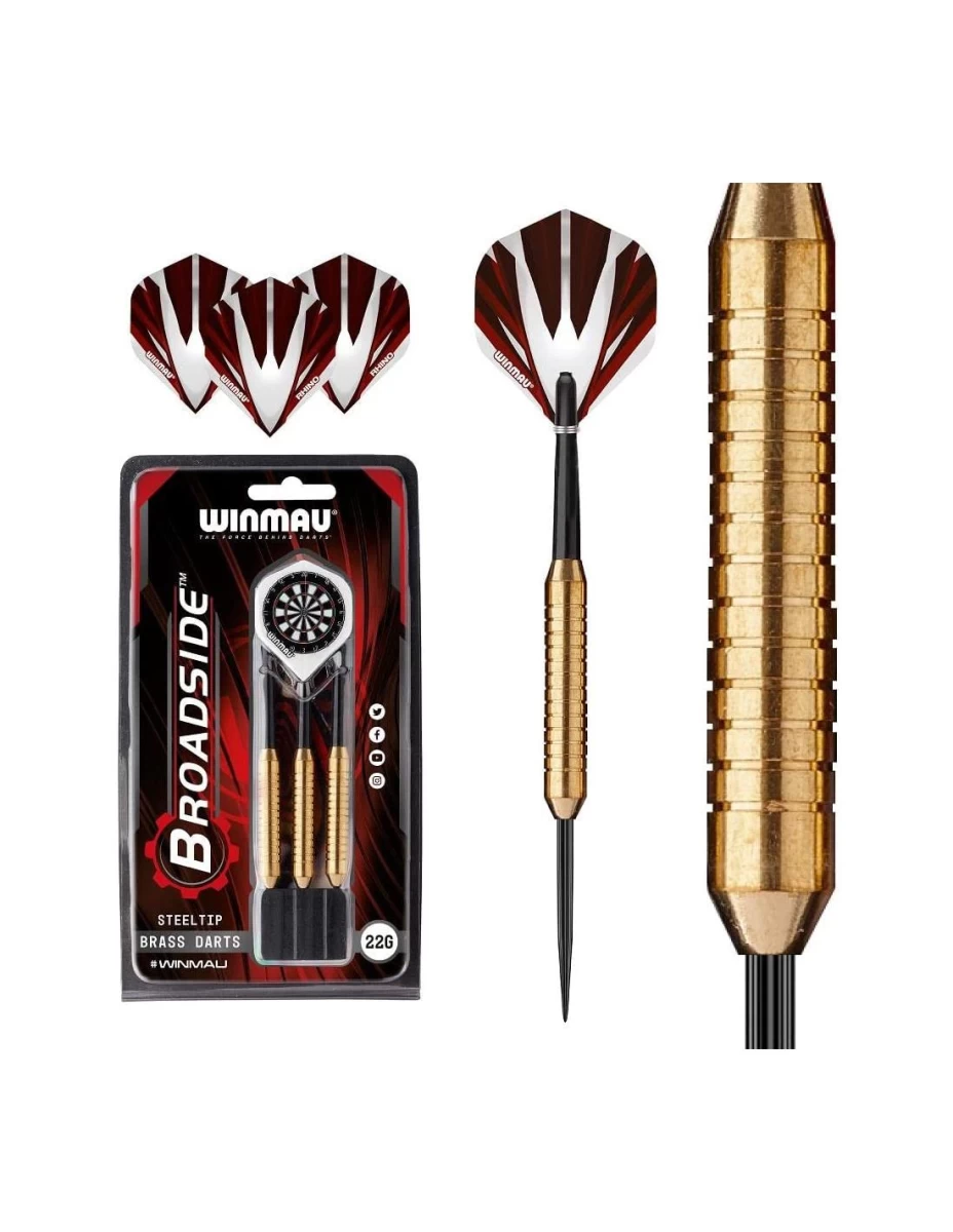 Winmau strėlytės  Broadside Steel-tip Brass 22g