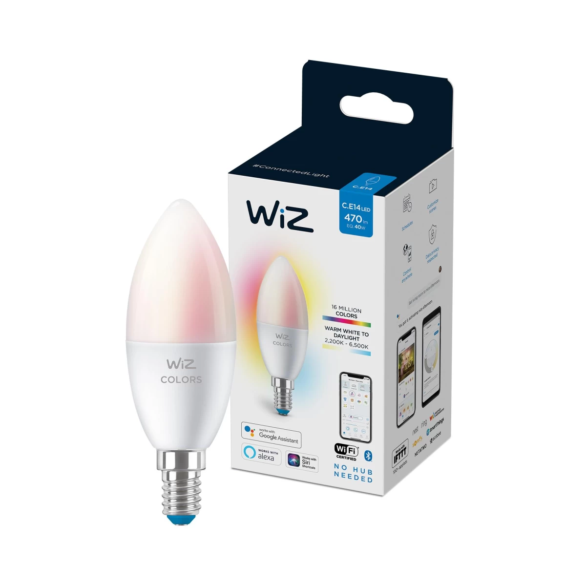 WiZ išmani lemputė WIFI C37 E14 922-65 RGB 1PF/6 WiZ išmani lemputė WIFI C37 E14 922-65 RGB 1PF/6