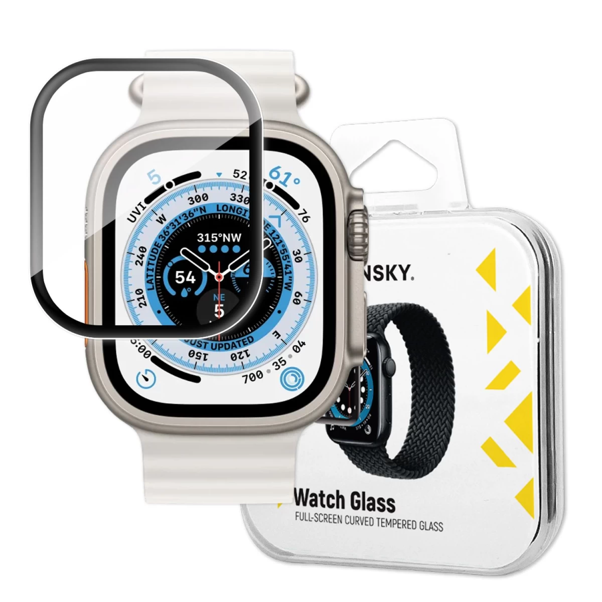 wozinsky Full Glue Grūdintas Stiklas apple Watch Ultra 1 / 2 49 Mm 9h Per Visą Ekraną Su Juodu Rėmeliu wozinsky Full Glue Grūdintas Stiklas apple Watch Ultra 1 / 2 49 Mm 9h Per Visą Ekraną Su Juodu Rėmeliu