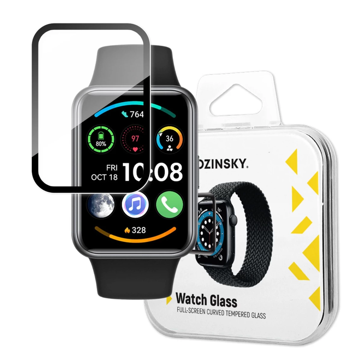 wozinsky Full Glue Grūdintas Stiklas, Skirtas huawei Watch Fit 2 9h Per Visą Ekraną Su Juodu Rėmeliu wozinsky Full Glue Grūdintas Stiklas, Skirtas huawei Watch Fit 2 9h Per Visą Ekraną Su Juodu Rėmeliu