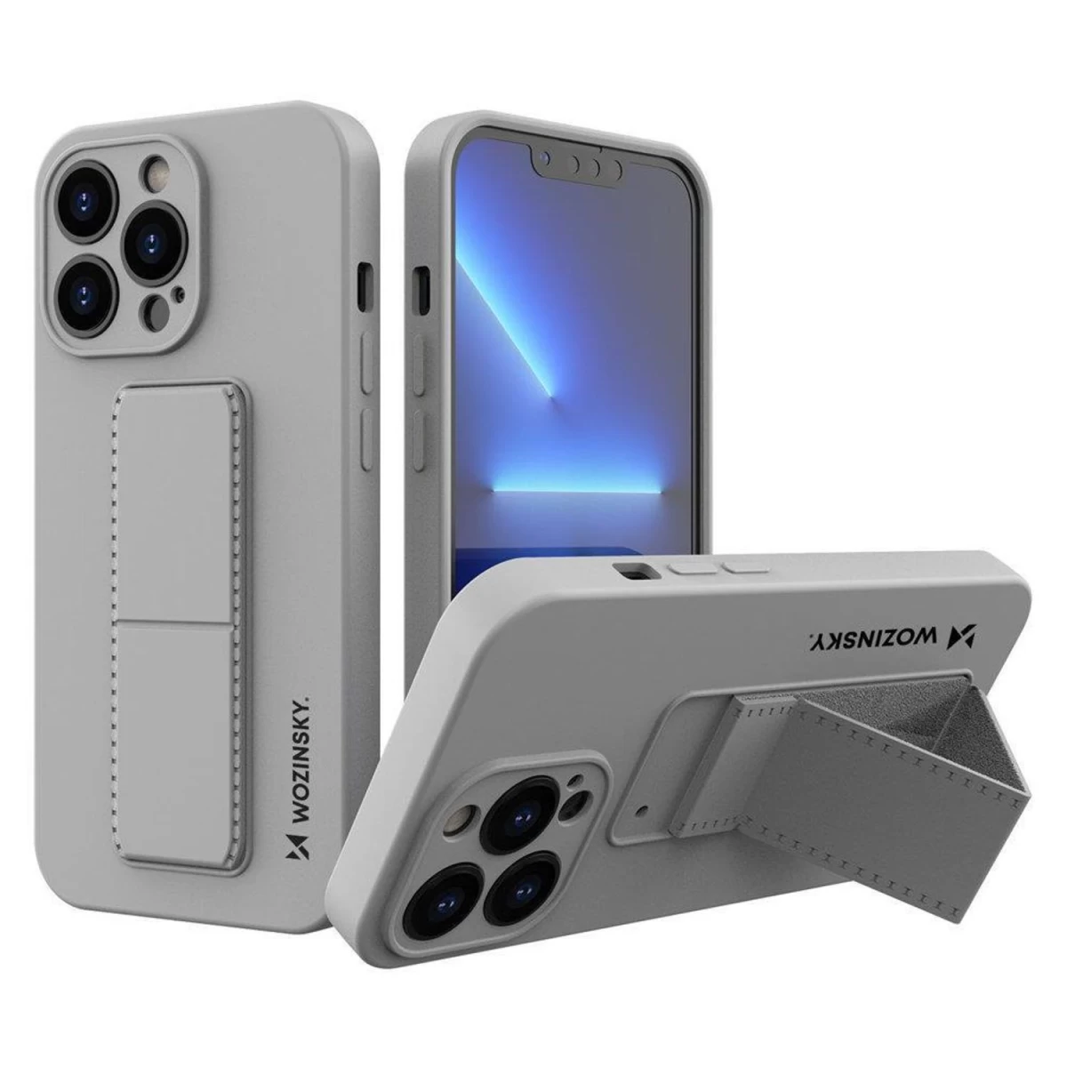 Wozinsky Kickstand Case Silikoninis Dėklas Su Stovu Iphone 13 Pro Gray