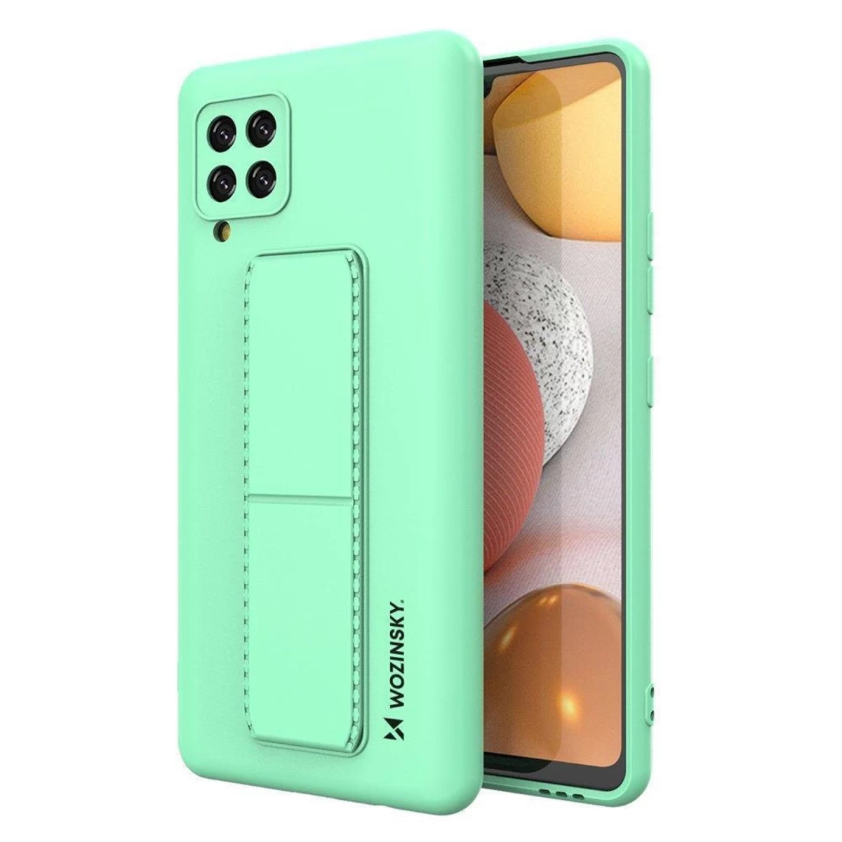 Wozinsky Kickstand Case Silikoninis Dėklas Su Stovu Samsung Galaxy A42 5g Mėtų Spalvos.