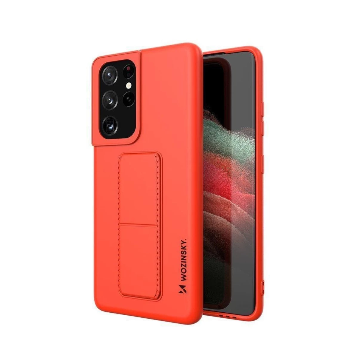 Wozinsky Kickstand Case Silikoninis Dėklas Su Stovu Samsung Galaxy S21 Ultra 5g Raudonos Spalvos Wozinsky Kickstand Case Silikoninis Dėklas Su Stovu Samsung Galaxy S21 Ultra 5g Raudonos Spalvos