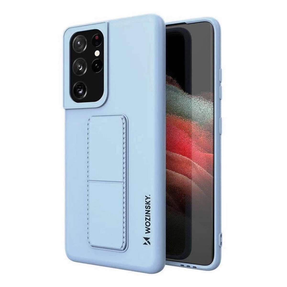 Wozinsky Kickstand Case Silikoninis Dėklas Su Stovu, Skirtas Samsung Galaxy S21 Ultra 5g šviesiai Mėlynas Wozinsky Kickstand Case Silikoninis Dėklas Su Stovu, Skirtas Samsung Galaxy S21 Ultra 5g šviesiai Mėlynas