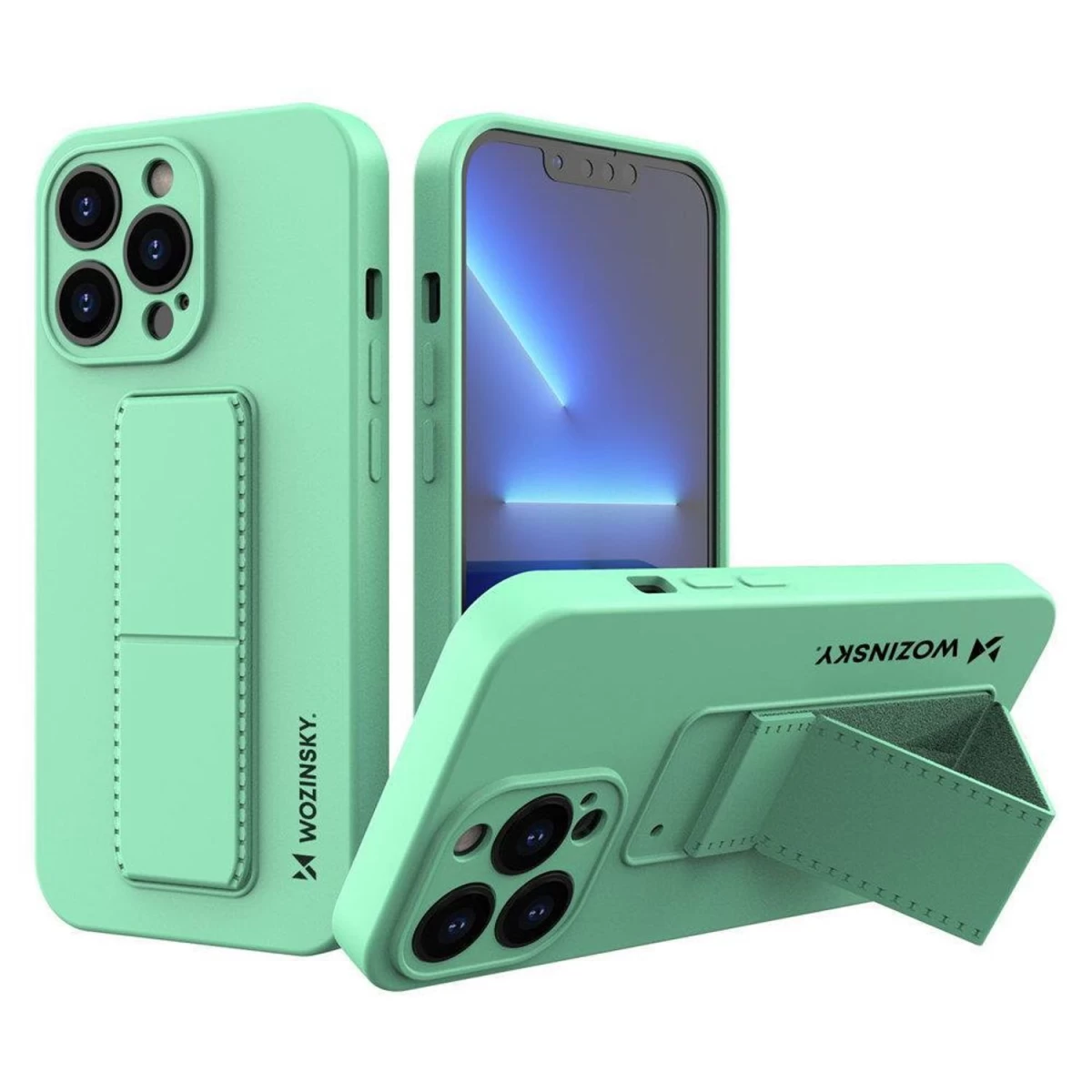 Wozinsky Kickstand Silikoninis Dėklas Iphone 13 Mėtų Spalvos