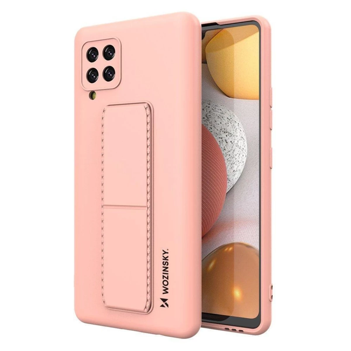 Wozinsky Kickstand Silikoninis Dėklas Samsung Galaxy A42 5g Rožinės Spalvos