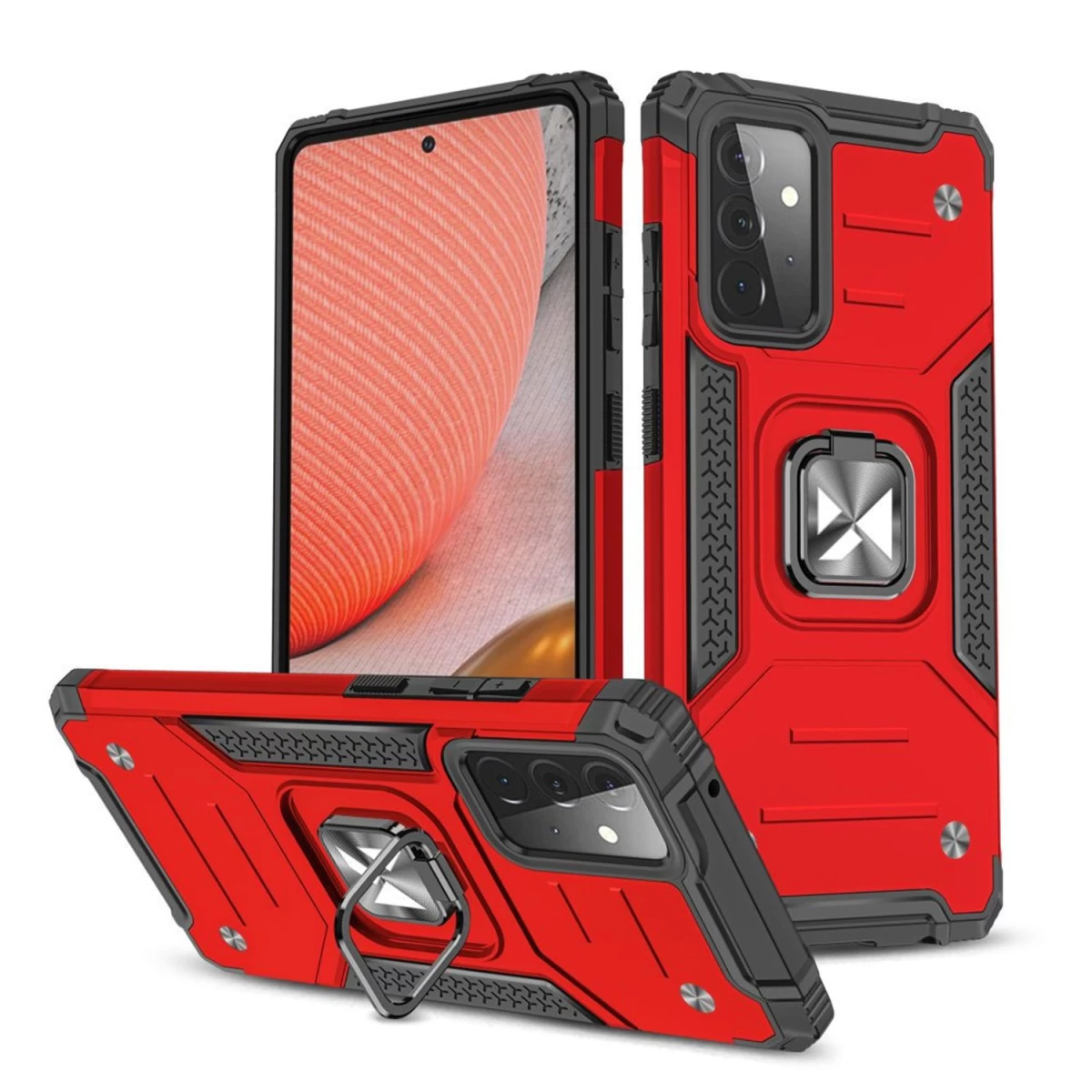 Wozinsky Ring Armor Hibridinis šarvuotas Dėklas + Magnetinis Laikiklis Samsung Galaxy A72 4g Raudonas Wozinsky Ring Armor Hibridinis šarvuotas Dėklas + Magnetinis Laikiklis Samsung Galaxy A72 4g Raudonas