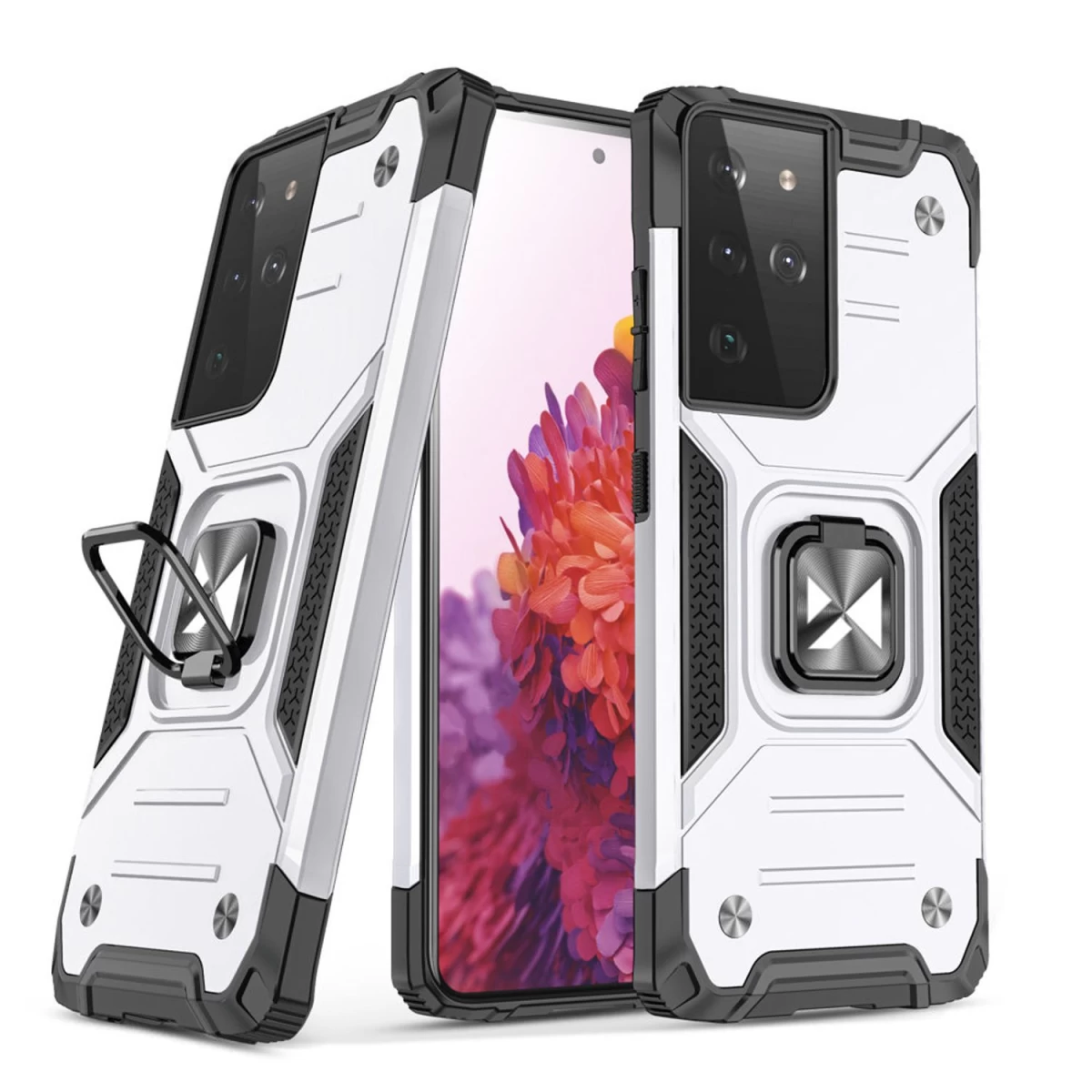 Wozinsky Ring Armor Hibridinis Tvirtas Dėklas + Magnetinė Atrama Samsung Galaxy S22 Ultra Sidabrinis Wozinsky Ring Armor Hibridinis Tvirtas Dėklas + Magnetinė Atrama Samsung Galaxy S22 Ultra Sidabrinis