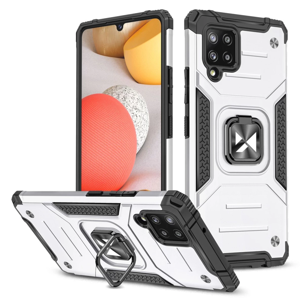 Wozinsky Ring Armor šarvuotas Hibridinis Dėklas + Magnetinis Laikiklis Samsung Galaxy A42 5g Sidabrinis Wozinsky Ring Armor šarvuotas Hibridinis Dėklas + Magnetinis Laikiklis Samsung Galaxy A42 5g Sidabrinis