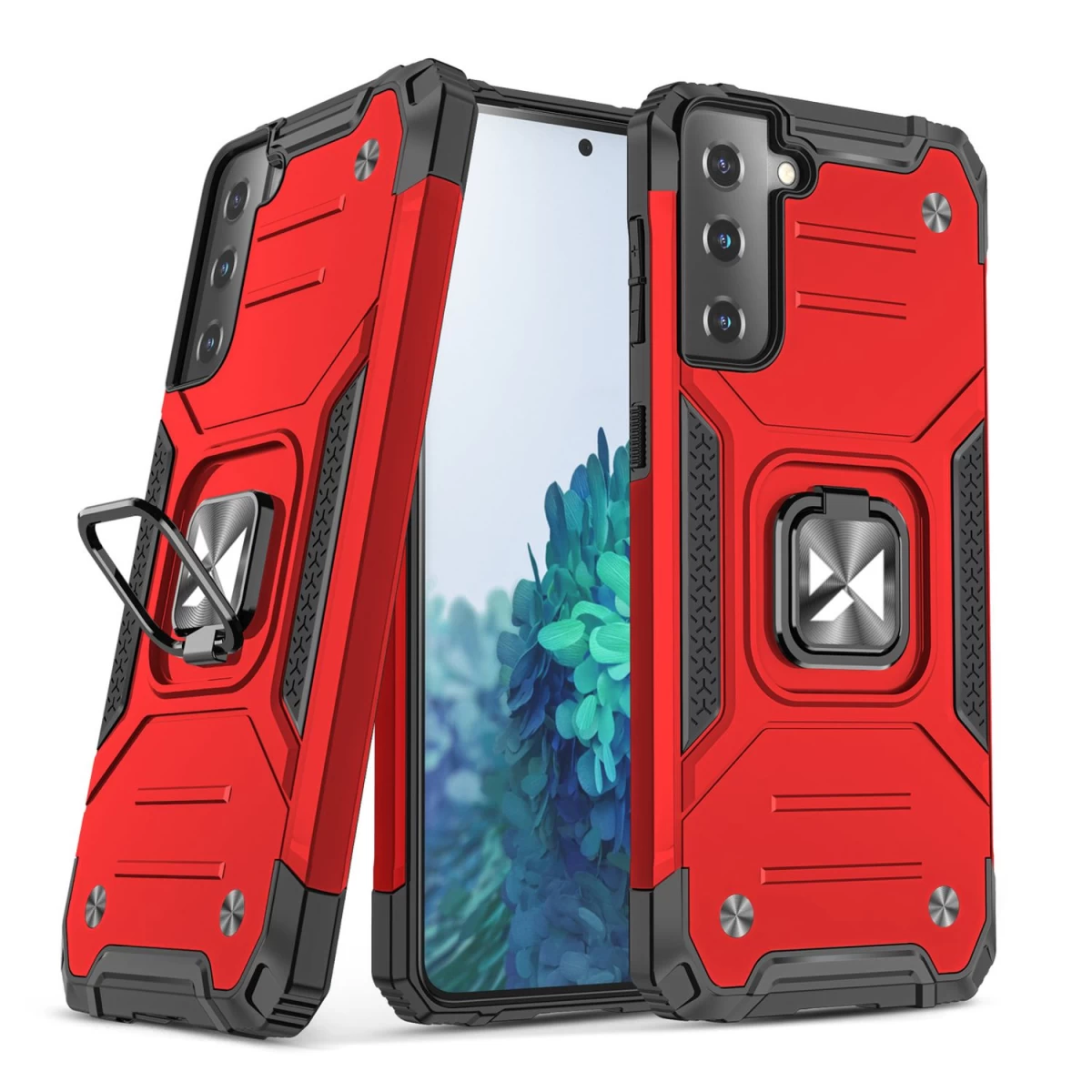 Wozinsky Ring Armor Tough Hybrid Case Cover + Magnetinis Laikiklis, Skirtas Samsung Galaxy S22+ (s22 Plus), Raudonas Wozinsky Ring Armor Tough Hybrid Case Cover + Magnetinis Laikiklis, Skirtas Samsung Galaxy S22+ (s22 Plus), Raudonas