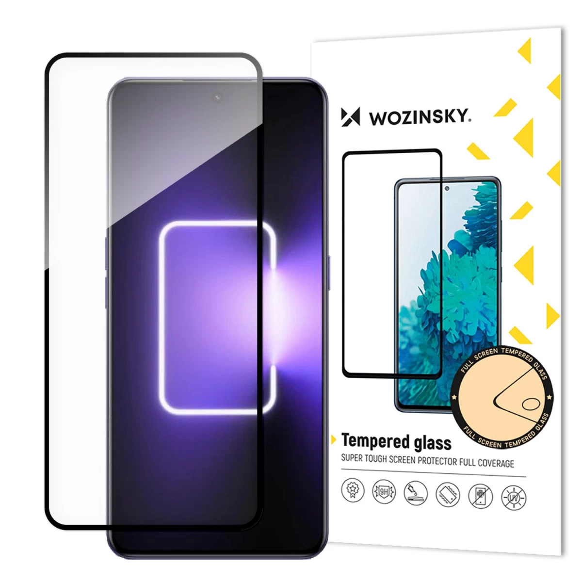 wozinsky Visiškai Klijuotas Grūdintas Stiklas realme Gt Neo 5 / realme Gt3 9h Visam Ekranui Su Juodu Rėmeliu
