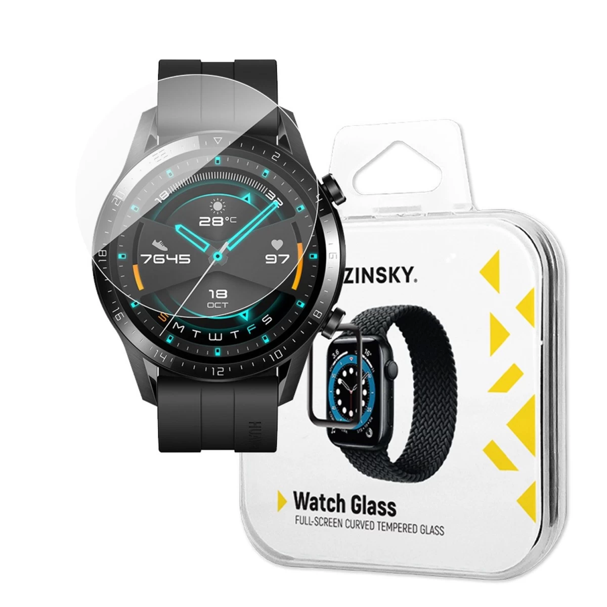 wozinsky Visiškai Klijuotas Grūdintas Stiklas, Skirtas huawei Watch Gt 2 / gt 2 Pro 46mm (2 Vnt.) wozinsky Visiškai Klijuotas Grūdintas Stiklas, Skirtas huawei Watch Gt 2 / gt 2 Pro 46mm (2 Vnt.)