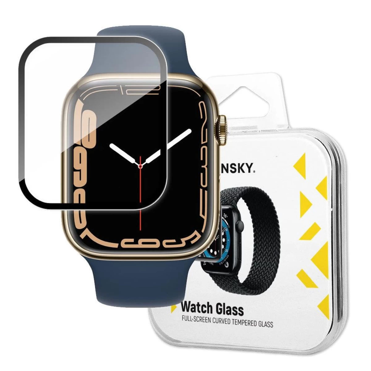 wozinsky Watch Glass Hibridinis Stiklas, Skirtas apple Watch 7/8/9 41 Mm, Juodas