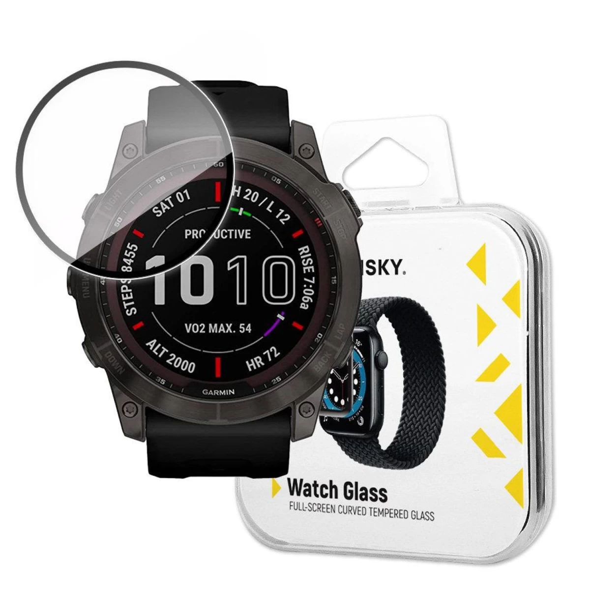 Wozinsky Watch Glass Hibridinis Stiklas, Skirtas Garmin Fenix 7x, Juodas