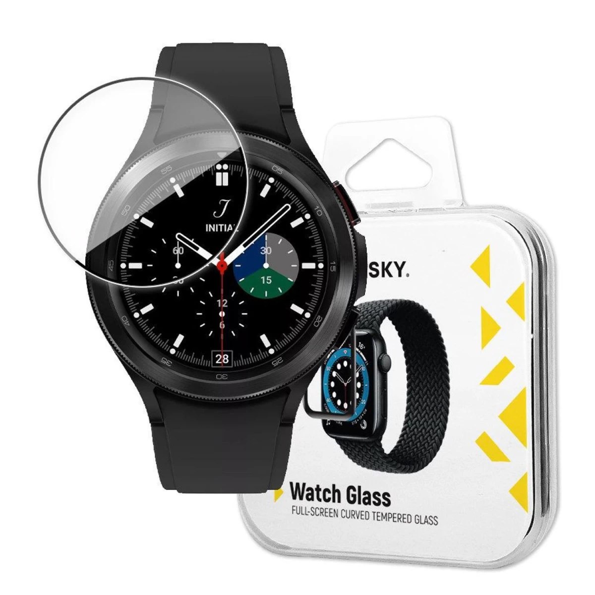 wozinsky Watch Glass Hibridinis Stiklas, Skirtas samsung Galaxy Watch 4/5 40 Mm, Juodas