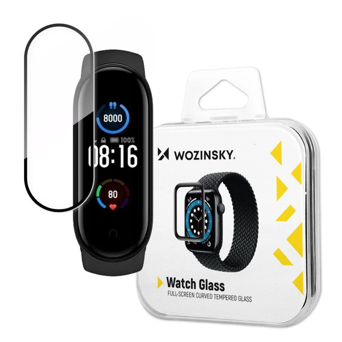 Wozinsky Watch Glass Hibridinis Stiklas Xiaomi Mi Band 5 Juodas