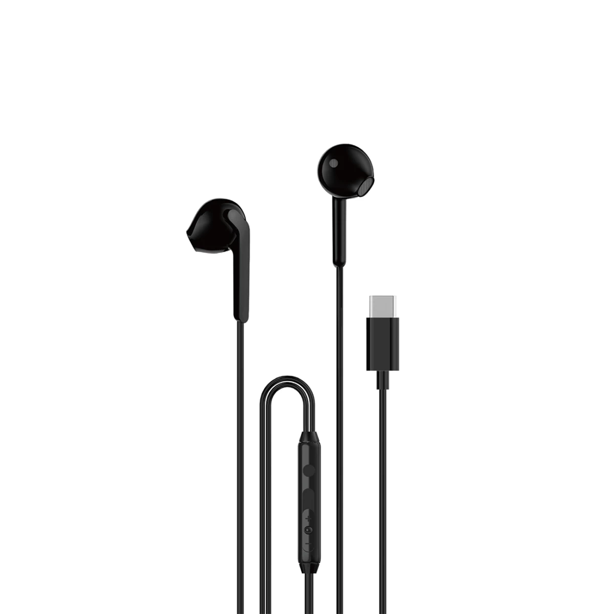 X3c Laidinės Ausinės Su Mikrofonu Ir Usb-c Nuotolinio Valdymo Pulteliu 1,2 M - Juodos Spalvos
